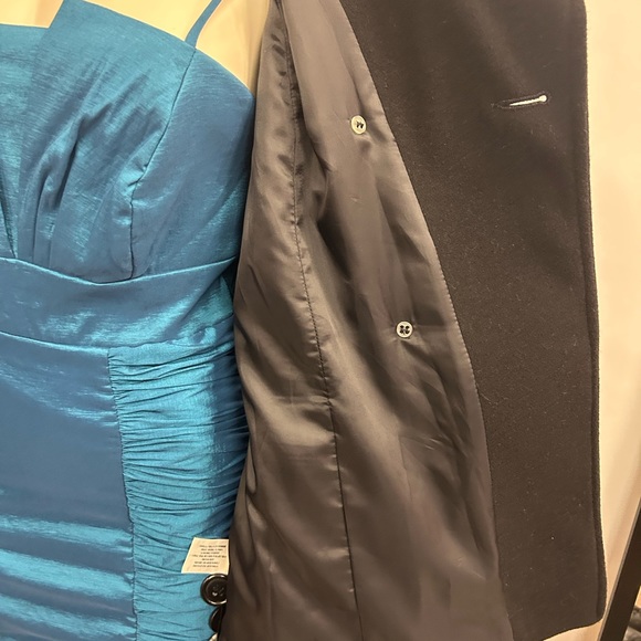 BRAETAN 100%WOOL PEA COAT DOUBLE BREASTED IN BLACK SIZE LARGE - Picture 8 of 12